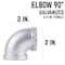B & K STZ Industries 3/4 in. FIP each X 3/4 in. D FIP Galvanized Malleable Iron 90 Degree Elbow 313UPE90-34 - alternate 2